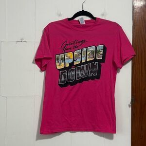 Stranger Things Tropical Vacation Upside Down Graphic T-Shirt Medium